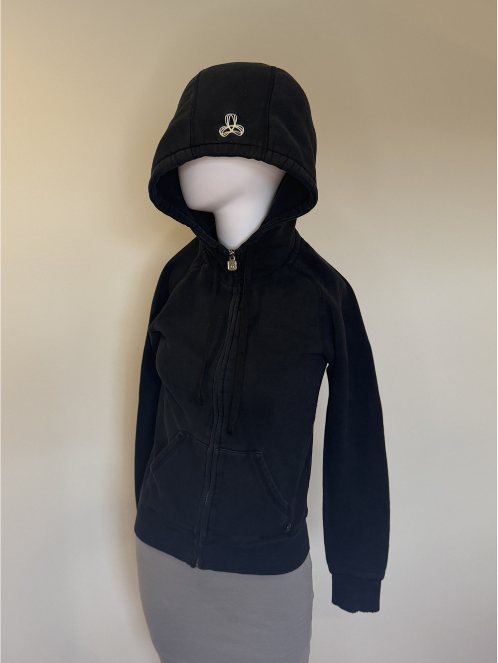 Vintage TNA Aritzia Black Full Zip Hoodie Size XXS Fleece Lined Y2K